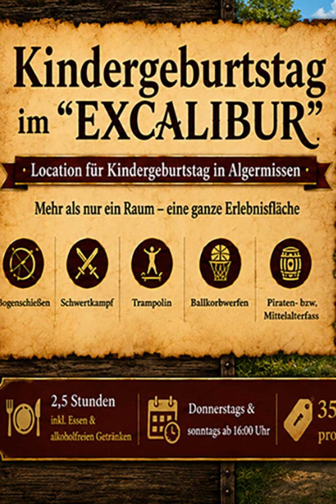 Raum für Kindergeburtstag - Mittelalter-Restaurant & Eventgastronomie "EXCALIBUR"