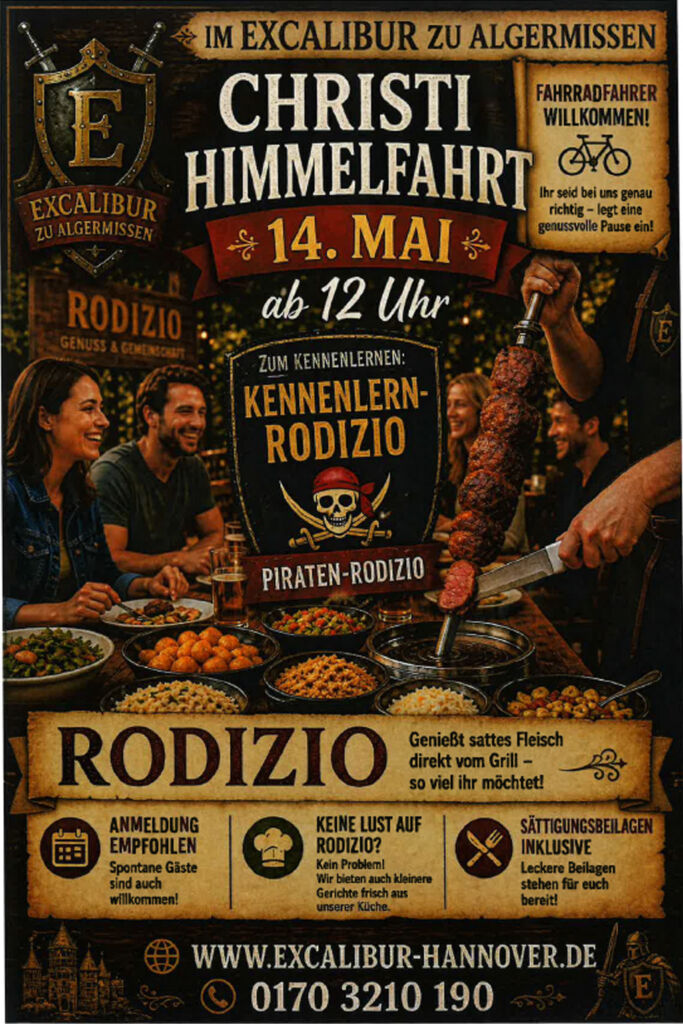 Rodizio Vatertag Niedersachsen – Familienfest im „EXCALIBUR“