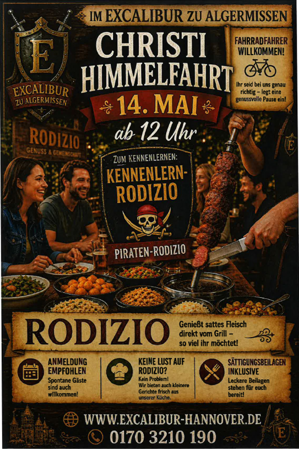 Rodizio Vatertag Niedersachsen – Familienfest im „EXCALIBUR“