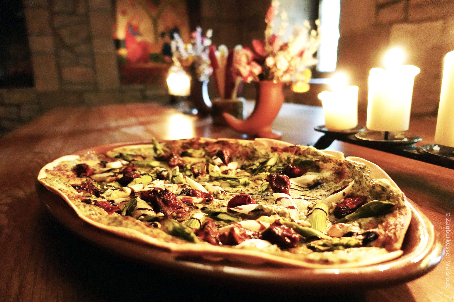 Veganer Flammkuchen im ehemaligem Zauberkesselin Walsrode